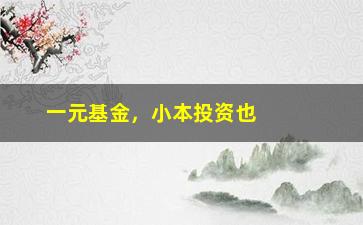 “一元基金，小本投资也能轻松入门（详解投资步骤和注意事项）”/