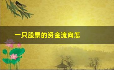 “一只股票的资金流向怎么看(如何看一个股票的资金流向)”/