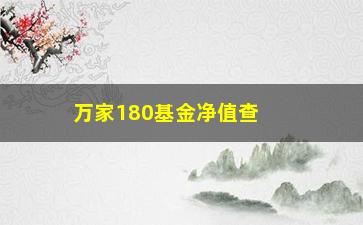 “万家180基金净值查询方法及实时数据”/