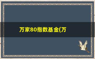 “万家80指数基金(万家80最近分红过吗)”/