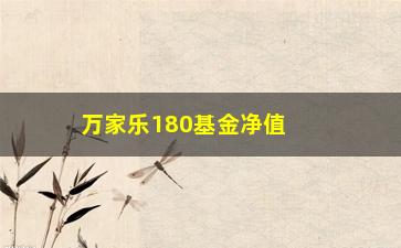 “万家乐180基金净值分析（最新数据及趋势预测）”/