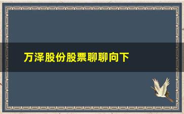 万泽股份股票聊聊向下突破时的反抽如何操作