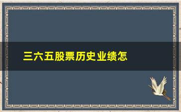 “三六五股票历史业绩怎么样(三六五网股吧)”/