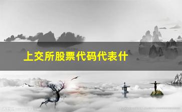 “上交所股票代码代表什么(上交所股票代码一般以什么开头)”/