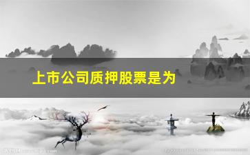 “上市公司质押股票是为什么(上市公司股东质押股票是什么意思)”/