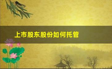 “上市股东股份如何托管(上市公司股东股份托管)”/