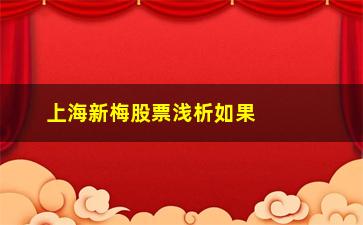 “上海新梅股票浅析如果有30万资金”/