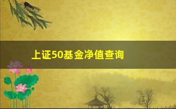 “上证50基金净值查询(上证50指数估值)”/