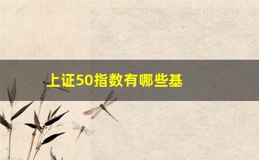 “上证50指数有哪些基金(上证50对应的指数基金)”/