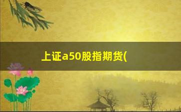 “上证a50股指期货(a50和上证50有什么区别)”/