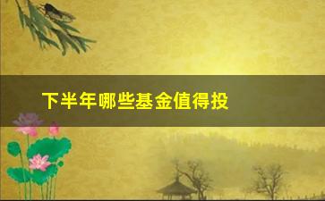 “下半年哪些基金值得投资？”/