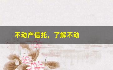 “不动产信托，了解不动产信托投资的优势和风险”/