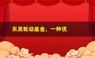 “东吴轮动基金，一种优质的投资选择”/