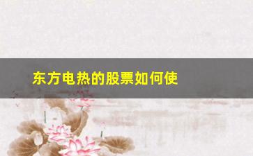 “东方电热的股票如何使用方法(东方电热股票新消息)”/