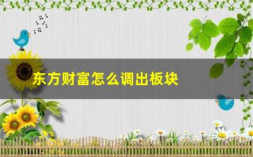 “东方财富怎么调出板块所有股票”/