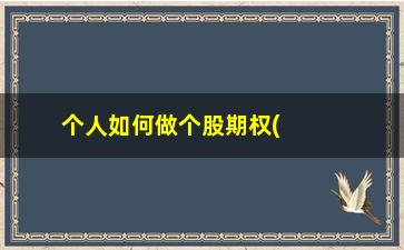 “个人如何做个股期权(为什么玩期权的人这么少)”/