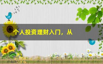 “个人投资理财入门，从零开始学习个人投资理财”/