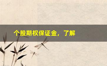 “个股期权保证金，了解个股期权保证金的相关知识”/