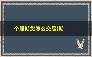 “个股期货怎么交易(期货具体是怎么交易的)”/