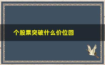 “个股票突破什么价位回调(股票什么价位买入比较好)”/