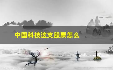 “中国科技这支股票怎么样(中国科技股吧)”/