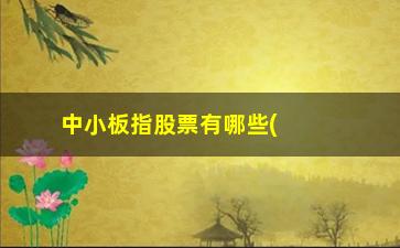 “中小板指股票有哪些(中小板龙头股票有哪些)”/