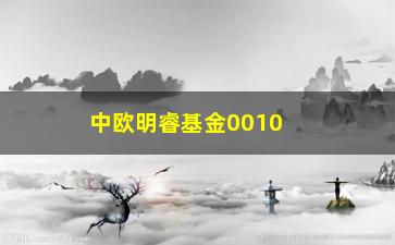 “中欧明睿基金001000(001000中欧明睿基金)”/