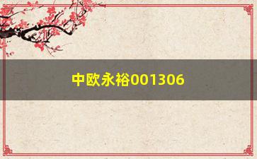 “中欧永裕001306基金净值（实时更新）”/