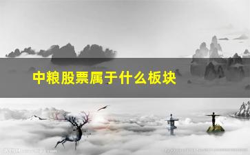 “中粮股票属于什么板块(芯片属于什么板块股票)”/