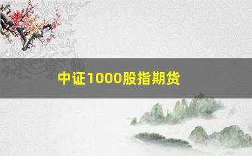 “中证1000股指期货基金，了解股指期货基金的相关知识”/