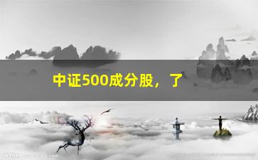 “中证500成分股，了解中证500指数的成分股情况”/