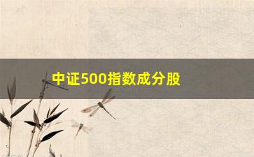 “中证500指数成分股名单，最新股票列表”/