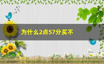 “为什么2点57分买不了股票”/