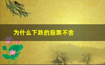 “为什么下跌的股票不舍得卖(舍得股票为什么连跌)”/