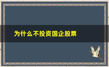 “为什么不投资国企股票(国企可以投资股票吗)”/