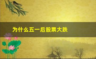 “为什么五一后股票大跌(电池股票为什么大跌)”/