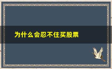 “为什么会忍不住买股票(为什么要等突破后才买股票)”/