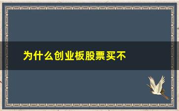 “为什么创业板股票买不了(为什么不能开通创业板股票)”/