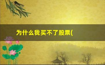 “为什么我买不了股票(为什么带融字的股票不能买)”/