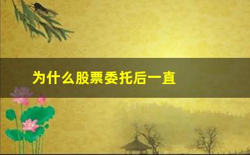 “为什么股票委托后一直不成交(为什么卖的股票一直在委托)”/