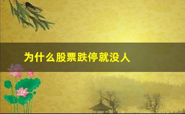 “为什么股票跌停就没人买(为什么跌停的股票还会有人买)”/