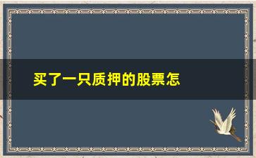 “买了一只质押的股票怎么办(股票质押的股票是买还是卖)”/