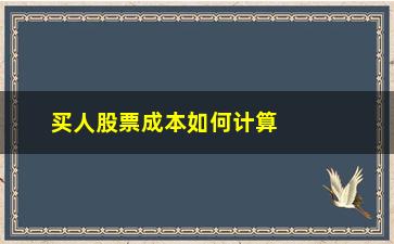 “买人股票成本如何计算(如何做低股票成本)”/