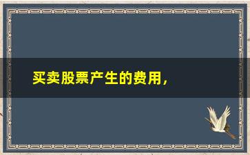 “买卖股票产生的费用，股票交易中的费用和成本分析”/