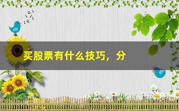 “买股票有什么技巧，分享股市投资心得和经验”/