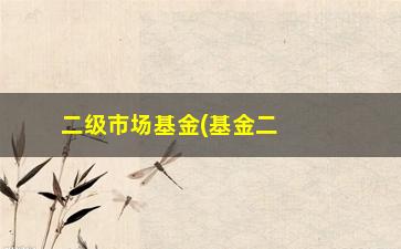 “二级市场基金(基金二级市场交易平台)”/