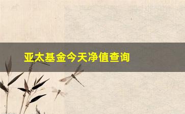 “亚太基金今天净值查询(亚太基金今天净值查询377016)”/