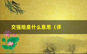 “交强险是什么意思（详解交强险的定义和保障范围）”/