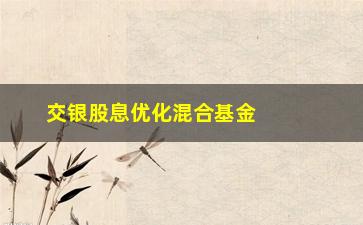 “交银股息优化混合基金（理财新选择，了解交银股息优化混合基金）”/