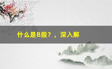 “什么是B股？，深入解析B股的定义和特点”/